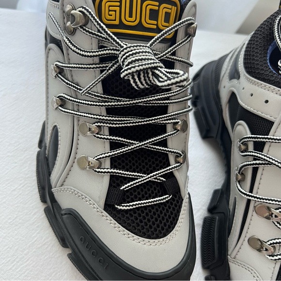 New Gucci Flashtrek Chunky Silver Sneakers with Removable Crystals Size 7 - Picture 10 of 11
